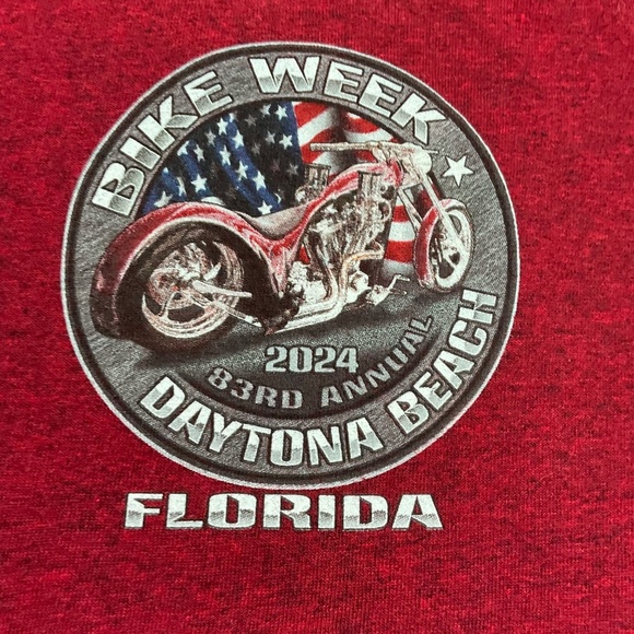 2024 Daytona Beach Bike Week T-Shirt Red Size XL 83rd Annual Motorcycle Event - Picture 5 of 6